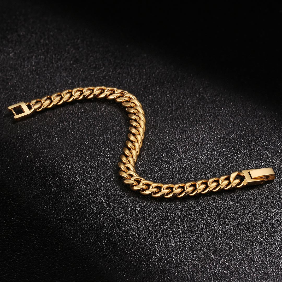 MIAMI CUBAN BRACELET (GOLD) 8MM